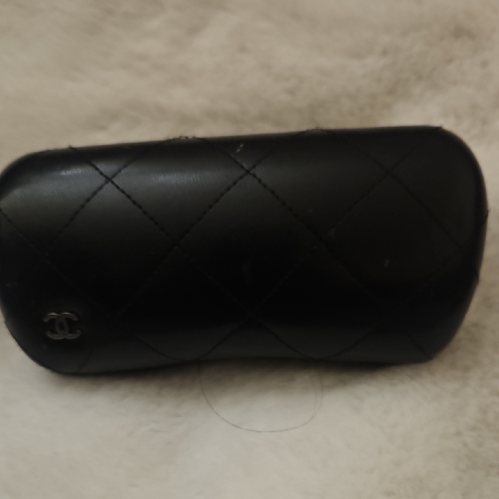 CHANEL Black Quilted Eyewear Case